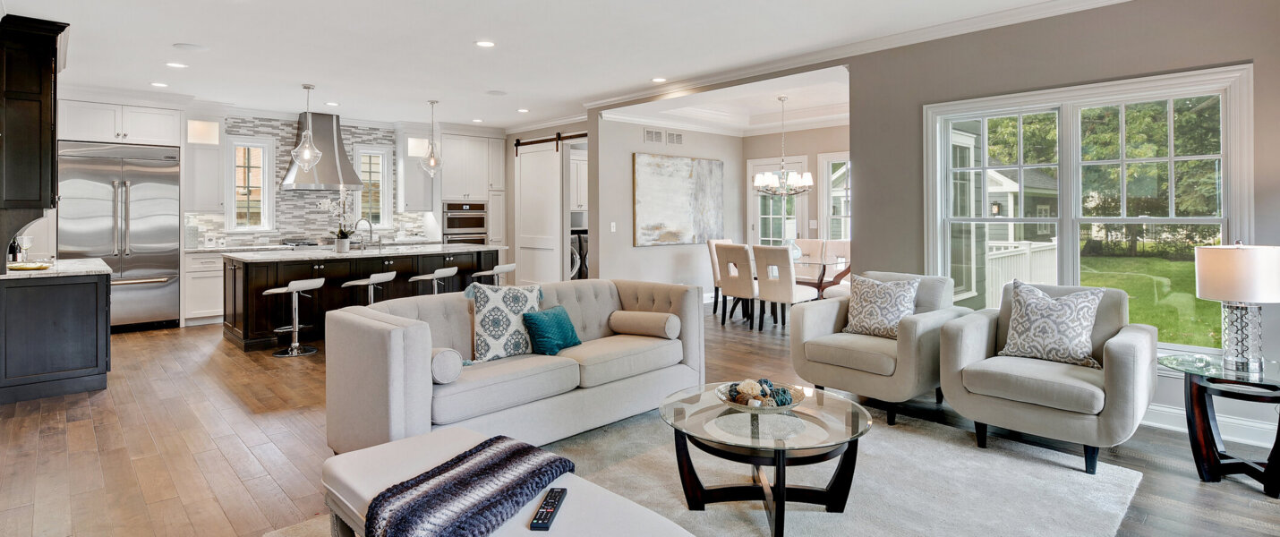 Living room professionally cleaned